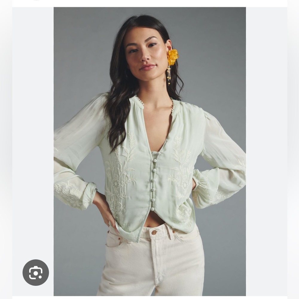 NWT by Anthropology embroidered blouse xxsp